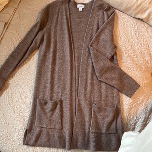 Women’s lavender Old Navy cozy mid-length sweater jacket.